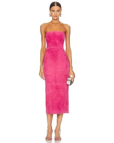 SPRWMN Suede Tube Dress - Pink