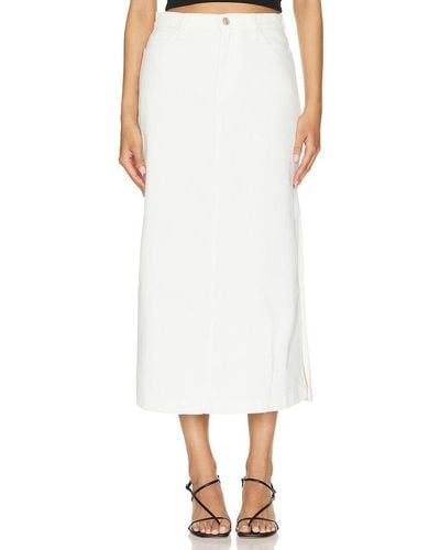 7 For All Mankind Midi Denim Skirt - White