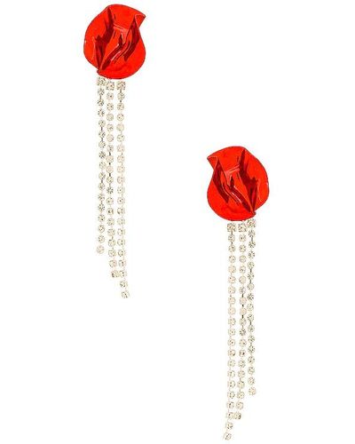 Sterling King Georgia Crystal Earrings - Red