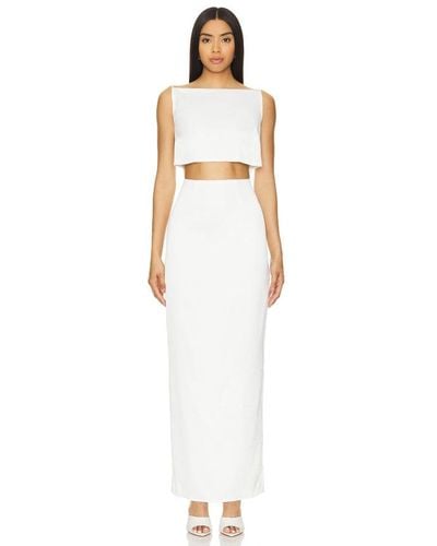 RUMER Oracle Boatneck Gown - White
