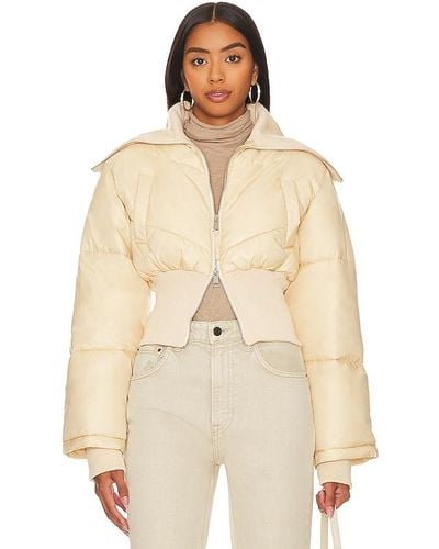 L'academie Rylee Cropped Puffer - Natural