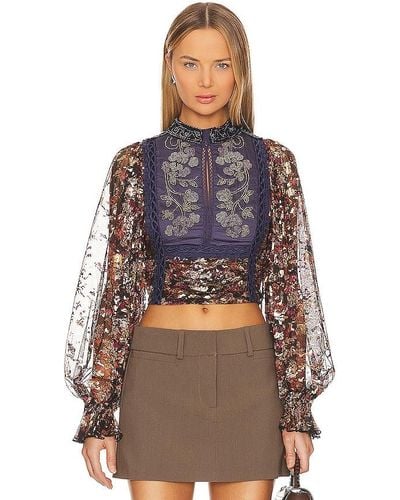 Free People X Revolve Camille Top - Blue
