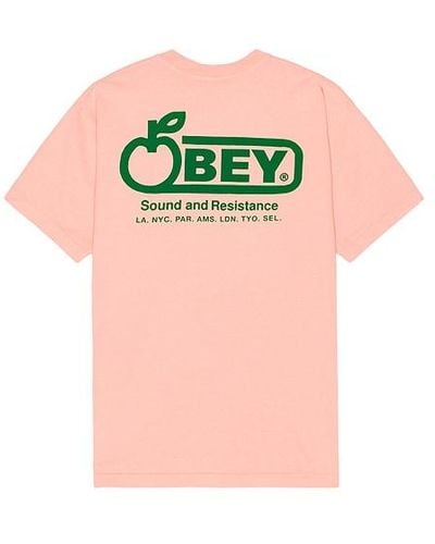 Obey Sound & Resistance Tee - Pink