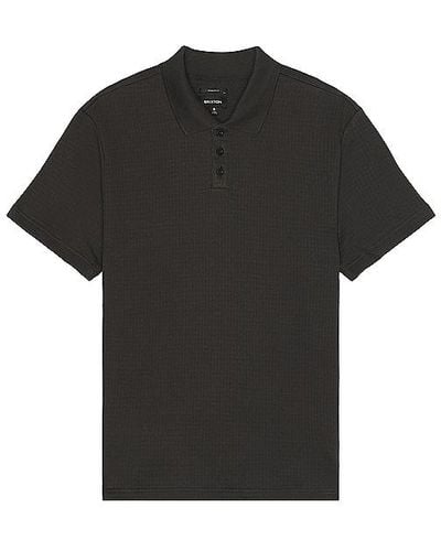 Brixton Waffle Short Sleeve Polo - Black