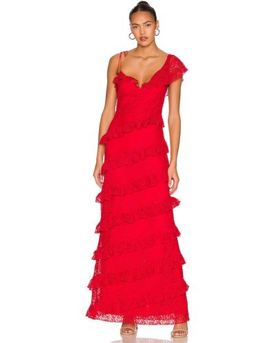 Tularosa Kristen Lace Gown - Red