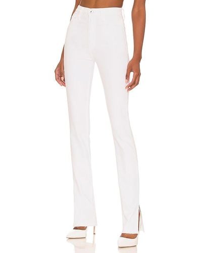 FAVORITE DAUGHTER Valentina Super High Rise Tower Jean With Slit - White