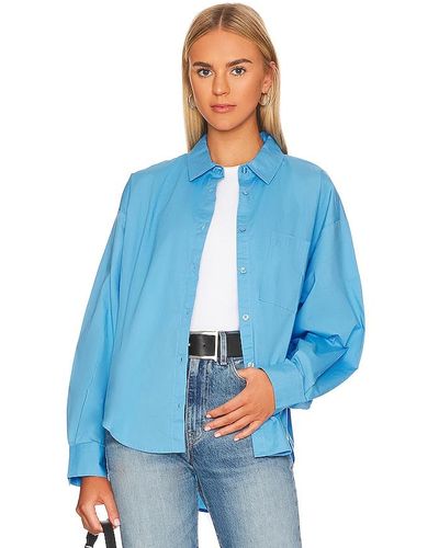 Pistola Sloane Oversized Button Down Shirt - Blue