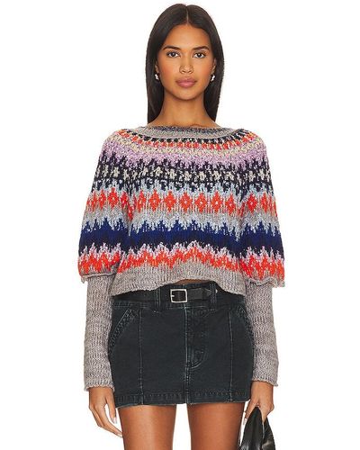 Free People Home For The Holidays Pullover - Red