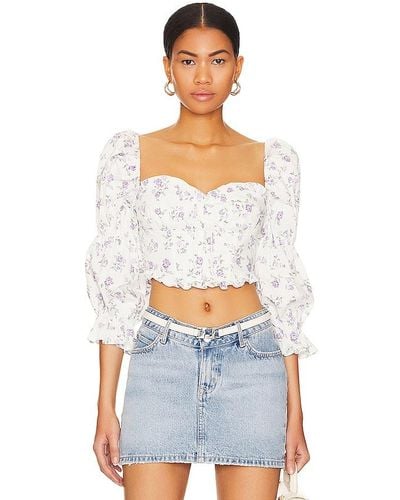 For Love & Lemons Leslie Blouse - White