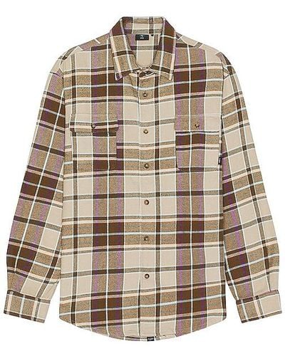 Thrills Coat Of Twill Flannel Shirt - Natural