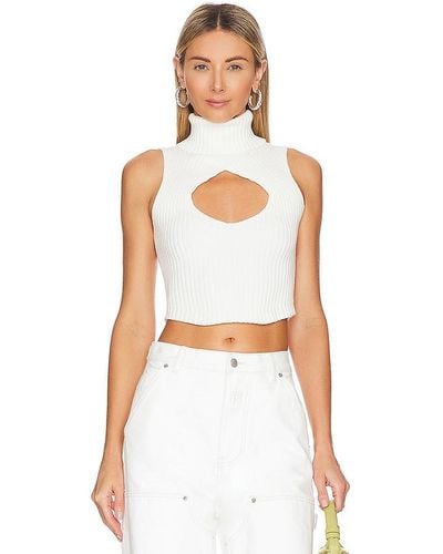 Lovers + Friends Caitlyn Cropped Jumper - White