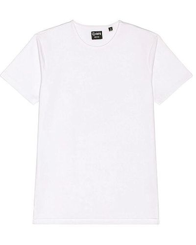 Cuts Crew Split Hem T-Shirt - Blanc