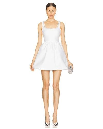Self-Portrait Diamante Mini Dress - White