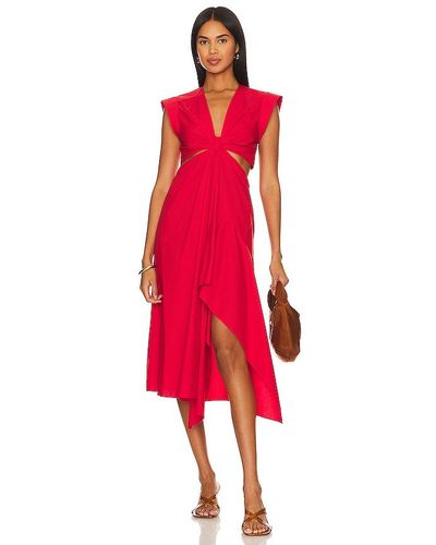 A.L.C. Alessia Cotton Midi Dress - Red