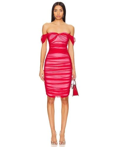 Norma Kamali Walter Midi Dress With Winglet Sleeves - Red