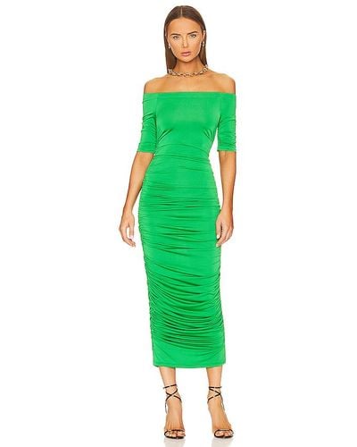 L'Agence Sequoia Off Shoulder Dress - Green