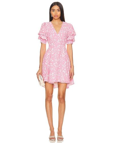 1.STATE Tiered Bubble Sleeve Dress In Pink. Size M, Xs.