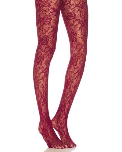 petit moments Lace Tights - Red