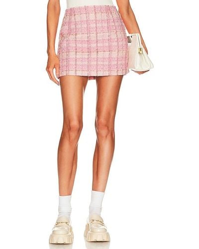 Bardot Boucle Hipster Skirt - Pink