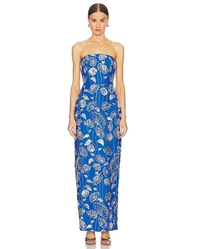 MILLY Orion Sequin Embellished Linen Dress - Blue
