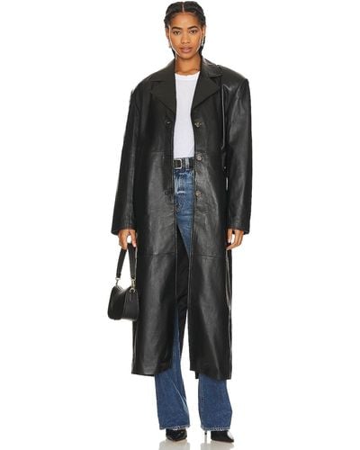 GRLFRND Leather コート - ブラック