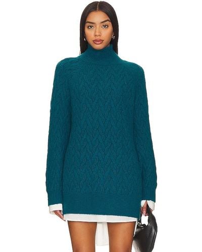 525 Natasha Cable Oversized Pullover Sweater - Blue