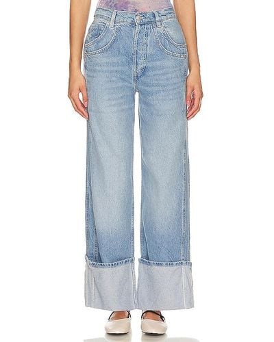Free People Final Countdown Mid Rise - Blue