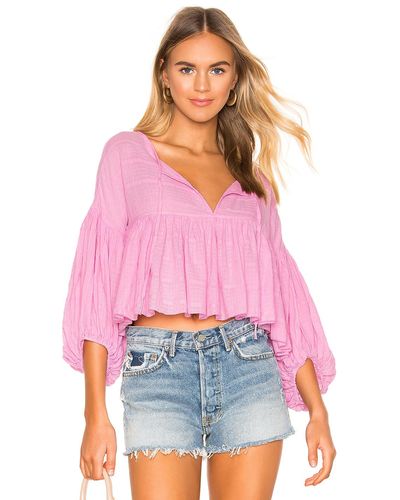 Free People Beaumont Mews Blouse - Pink