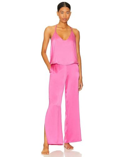 Lunya Washable Silk Cami Pant Set - Pink