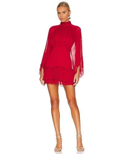 Shona Joy Lonie Long Sleeve Mini Dress - Red