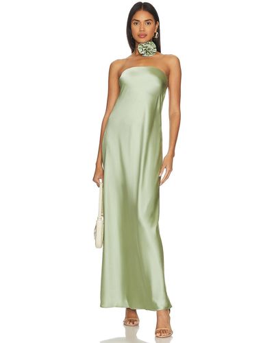 WeWoreWhat Strapless Silky Maxi Dress - Green
