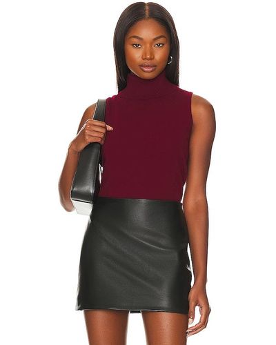 AEXAE Sleeveless Roll Neck Top - Red