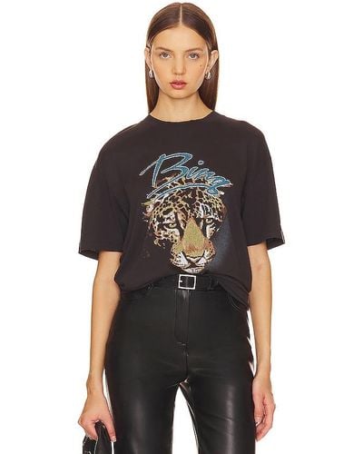 Anine Bing T-SHIRT MIT LEOPARDENMUSTER WALKER - Schwarz