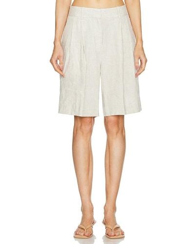 GRLFRND Linen Bermuda Shorts - White