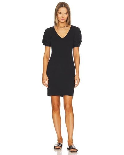 1.STATE Puff Sleeve V Neck Ruched Dress In Black. Size Xxs.