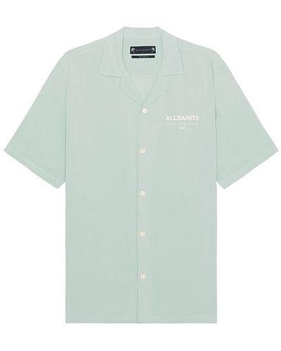 AllSaints Underground Short Sleeve Shirt - Blue