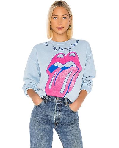 MadeWorn The Rolling Stones Chainstitch Sweatshirt - Blue