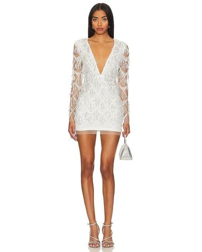 superdown Nia Sequin Fringe Dress - White