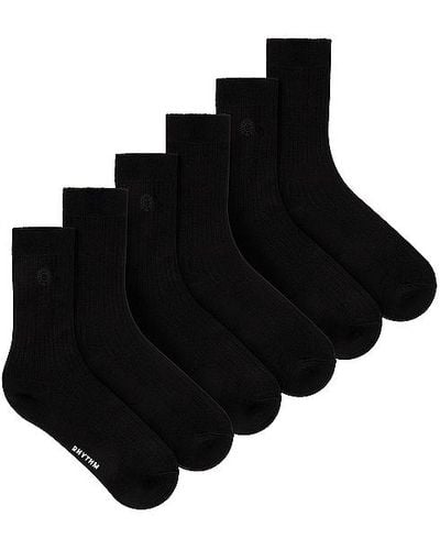 Rhythm Classic 3 Pack Socks - Black