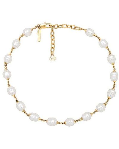 Lele Sadoughi Pearl Station Necklace - White