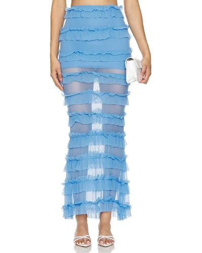 OW Collection Gracie Maxi Skirt - Blue