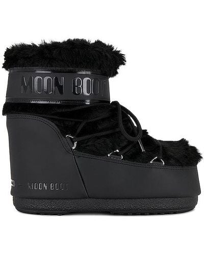 Moon Boot Icon Low Faux Fur Boot - Black