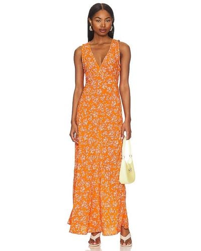 Faithfull The Brand Acacia Midi Dress - Orange
