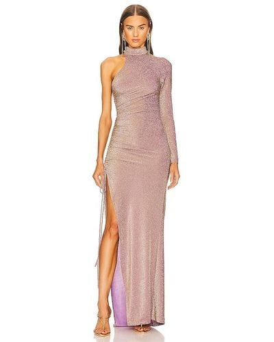 Kim Shui One Sleeve Glitter Gown - Metallic