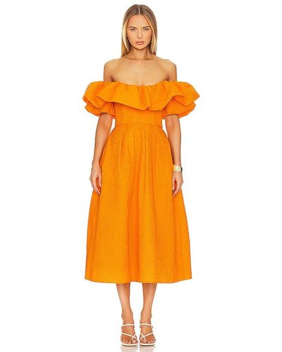 Rebecca Vallance Aurora Midi Dress - Orange