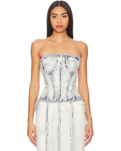 h:ours Letitia Corset Top - White