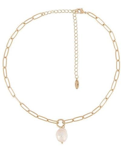 Ettika Pearl Pendant Necklace - White