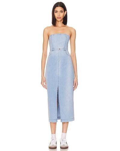 Free People Picture Perfect Midi Dress - Blue