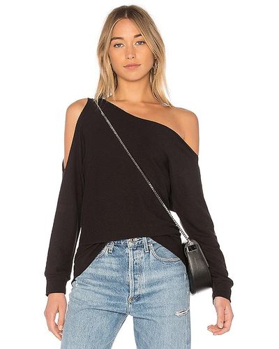 Lanston One Shoulder Pullover - Black