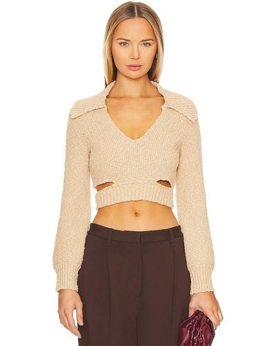 L'academie Imani Boucle Knit Pullover - Natural
